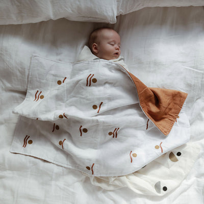 Baby Handprinted Linen Quilt - Swell