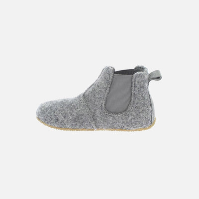 Boiled Wool Chelsea Slipper Shoe - Grey Melange