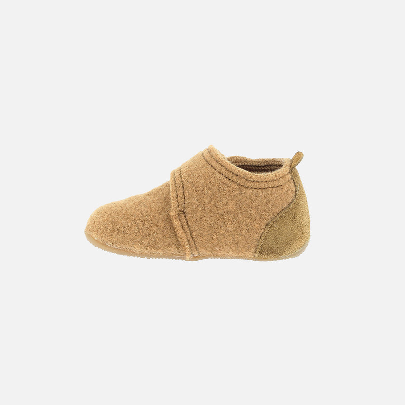 Boiled Wool Slipper Shoe - Almond