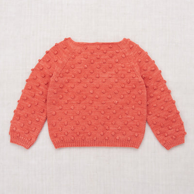 Hand Knit Pima Cotton Summer Popcorn Sweater - Melon