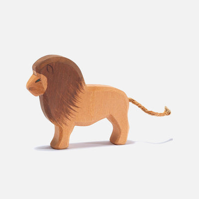 Handcrafted Wooden Large Standing Male Lion