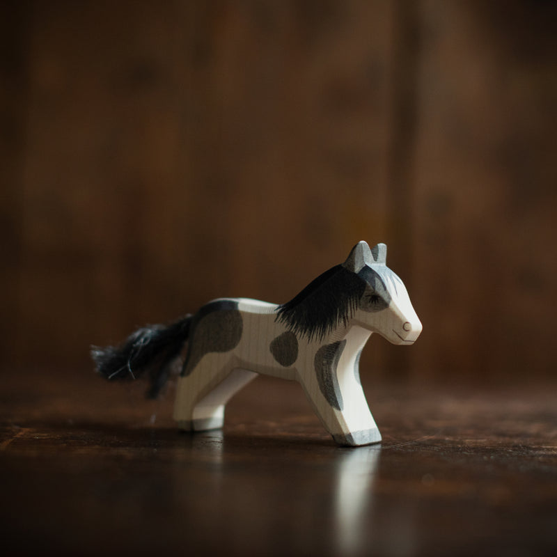 Handcrafted Wooden Shetland Pony Running