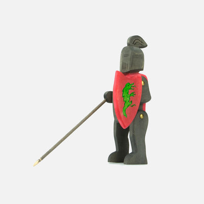 Handcrafted Wooden Standing Knight - Black