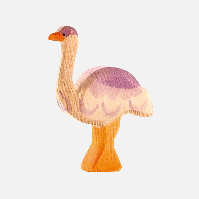 Handcrafted Wooden Ostrich