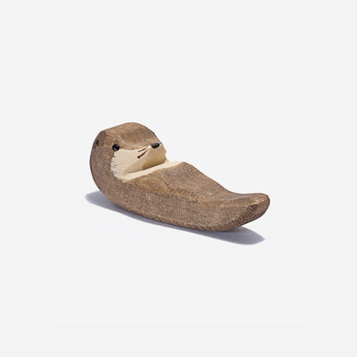 Handcrafted Wooden Small Swimming Sea Otter