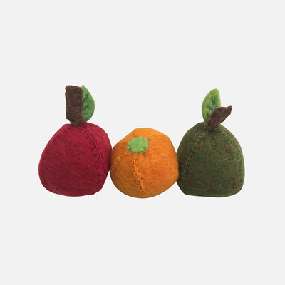 Felted Wool Apple, Pear & Orange - Set of 3