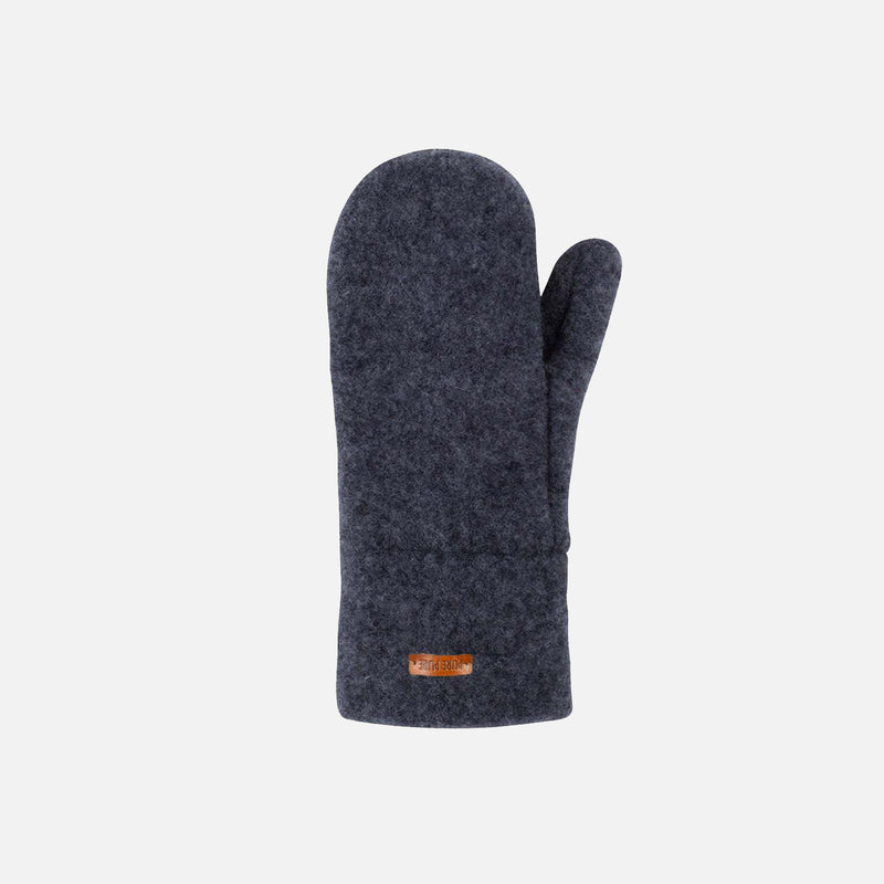 Womens Merino Wool Fleece Mittens - Dark Blue