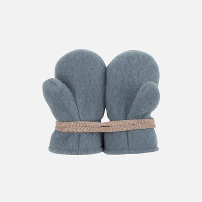 Baby & Kids Merino Wool Fleece Mittens - Stormy Blue