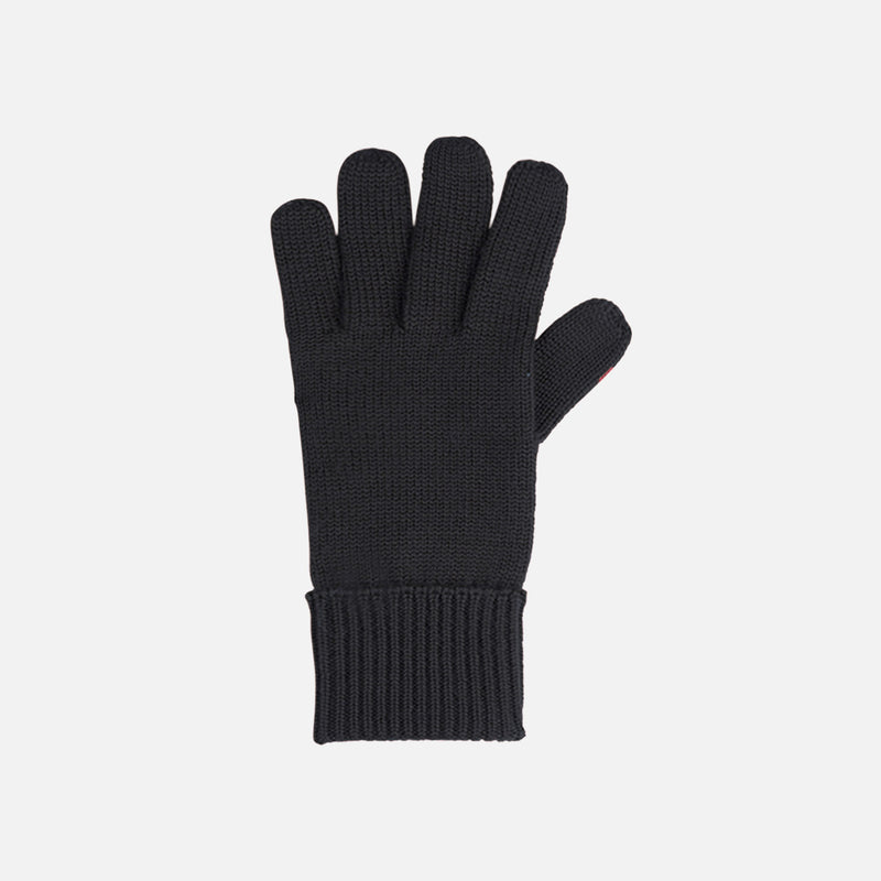 Womens Merino Wool Knitted Gloves - Black