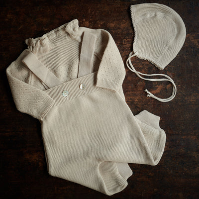 Baby Cotton Pointelle Sweater - Dune