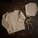 Baby Silk Textured Bonnet - Caramel
