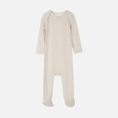Baby Cotton Babysuit - Oat/Off White