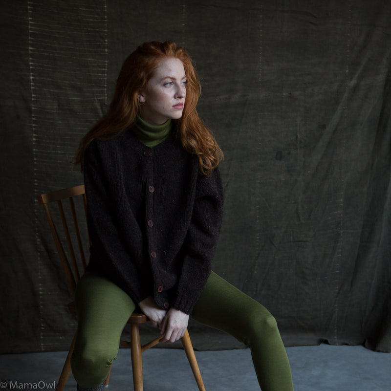 Coast Women's Cardigan - British Heritage Wool - Peat