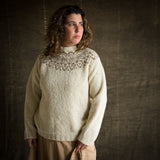 Adults Donegal Merino Wool Isle Sweater - Alabaster