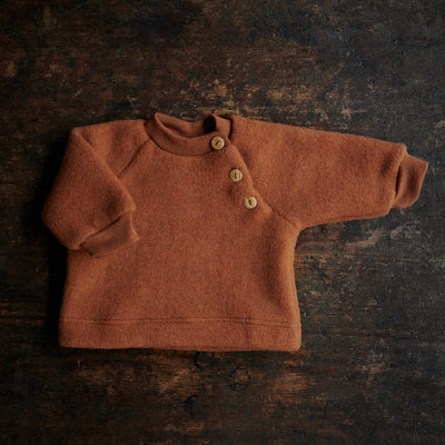 Puffin Baby & Kids Sweater - Merino Wool Fleece - Deep Rust