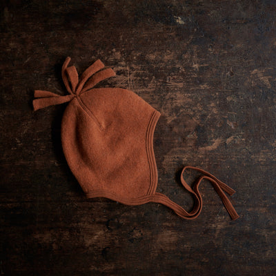 Pewit Baby Hat - Merino Wool Fleece - Deep Rust