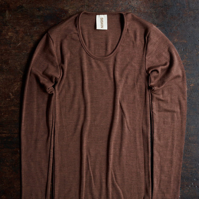 Lark Women's Top - Merino Wool & Silk - Squirrel