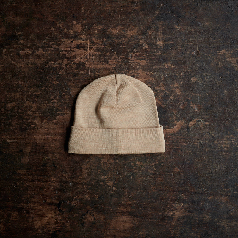 Rook Baby Beanie - Merino Wool & Silk - Sandstorm