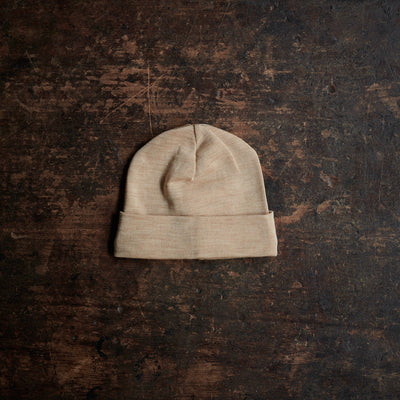 Rook Baby Beanie - Merino Wool & Silk - Sandstorm