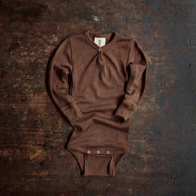 Skylark Baby Body - Merino Wool & Silk - Squirrel