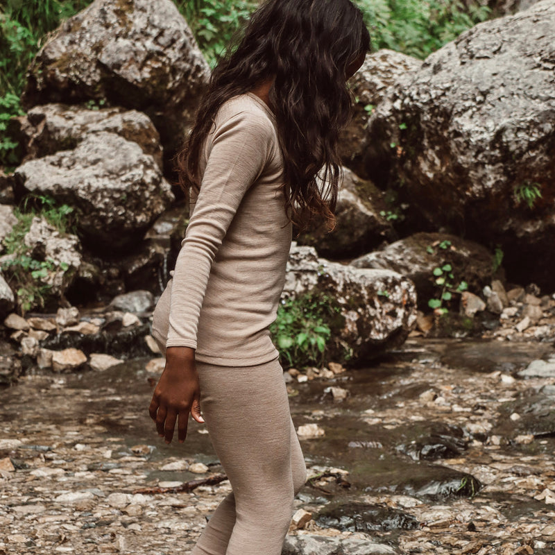 Finch Leggings - Merino Wool & Silk - Sandstorm