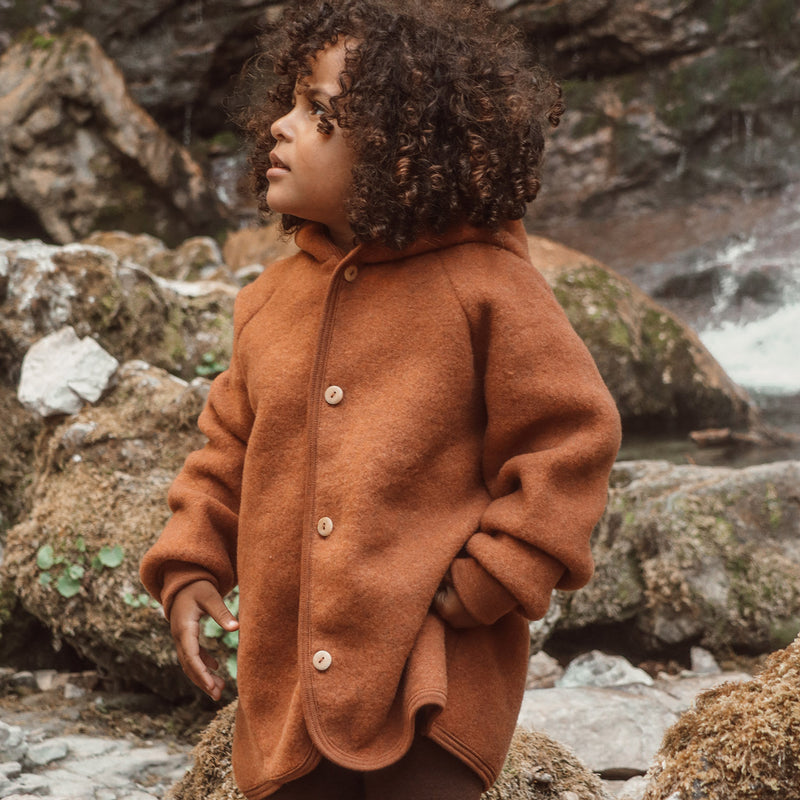 Tinker Baby & Kids Jacket - Merino Wool Fleece - Deep Rust