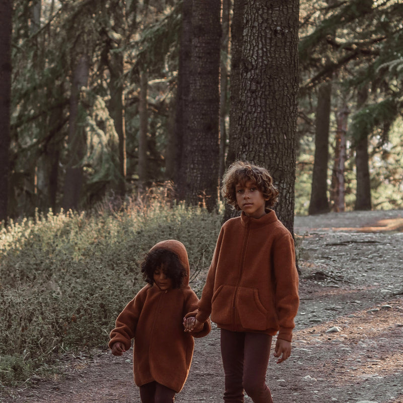 Tinker Baby & Kids Jacket - Merino Wool Fleece - Deep Rust