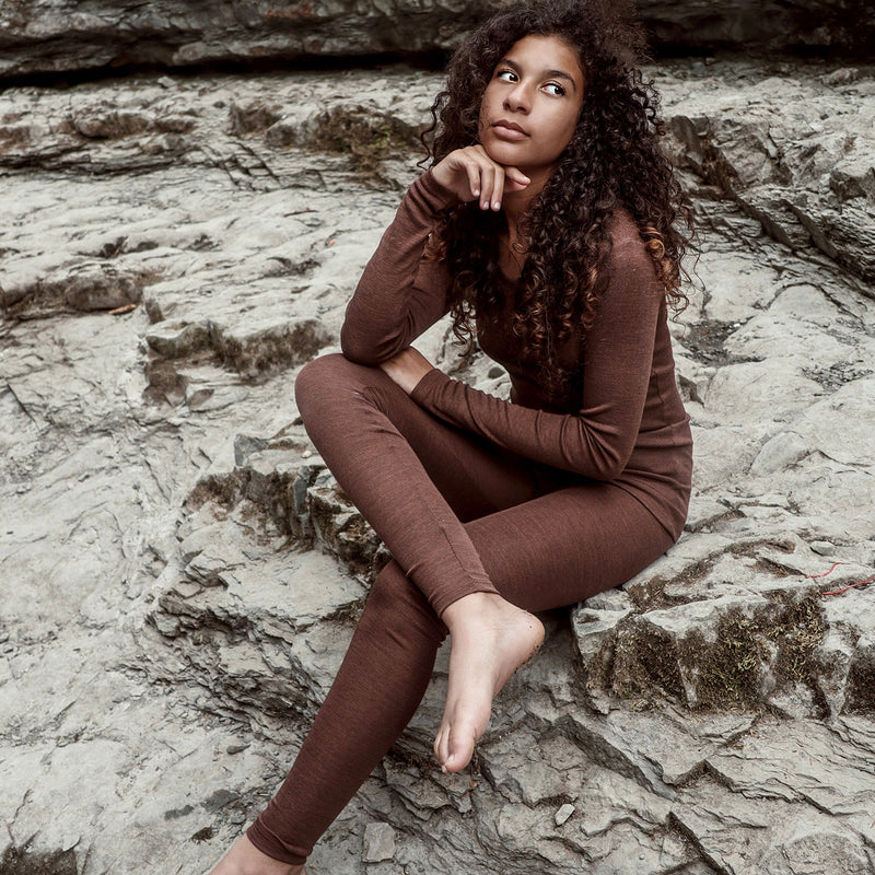 Finch Women's Leggings - Merino Wool & Silk - Squirrel