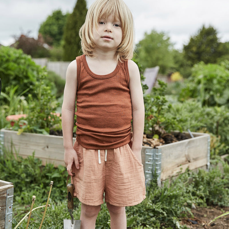 Swift Top - Merino Wool & Silk - Deep Rust