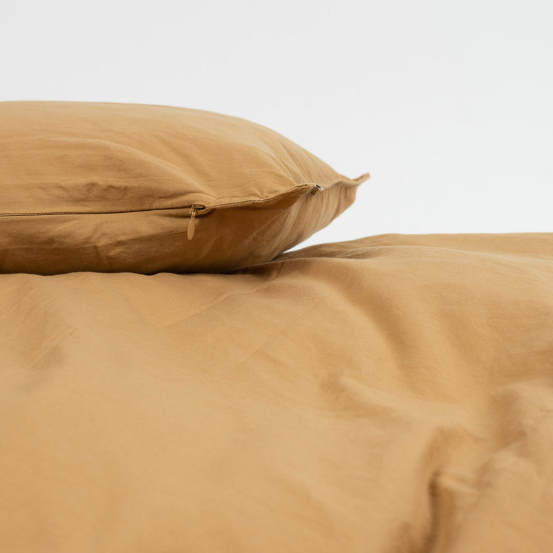 Cotton Duvet & Pillow Cover - Oak - 140x200/60x63cm