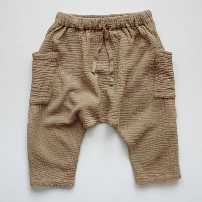 Cotton Muslin Trousers - Camel