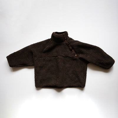 Cotton Sherpa Sweater - Chocolate