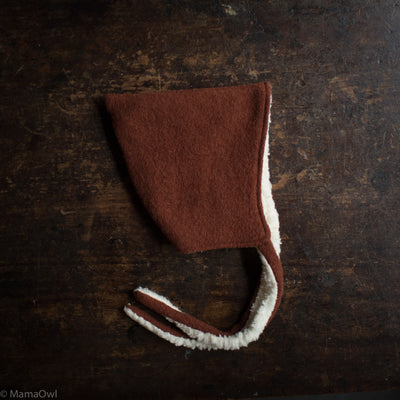Baby & Kids Wool/Cotton Sherpa Pixie Hat - Terracotta