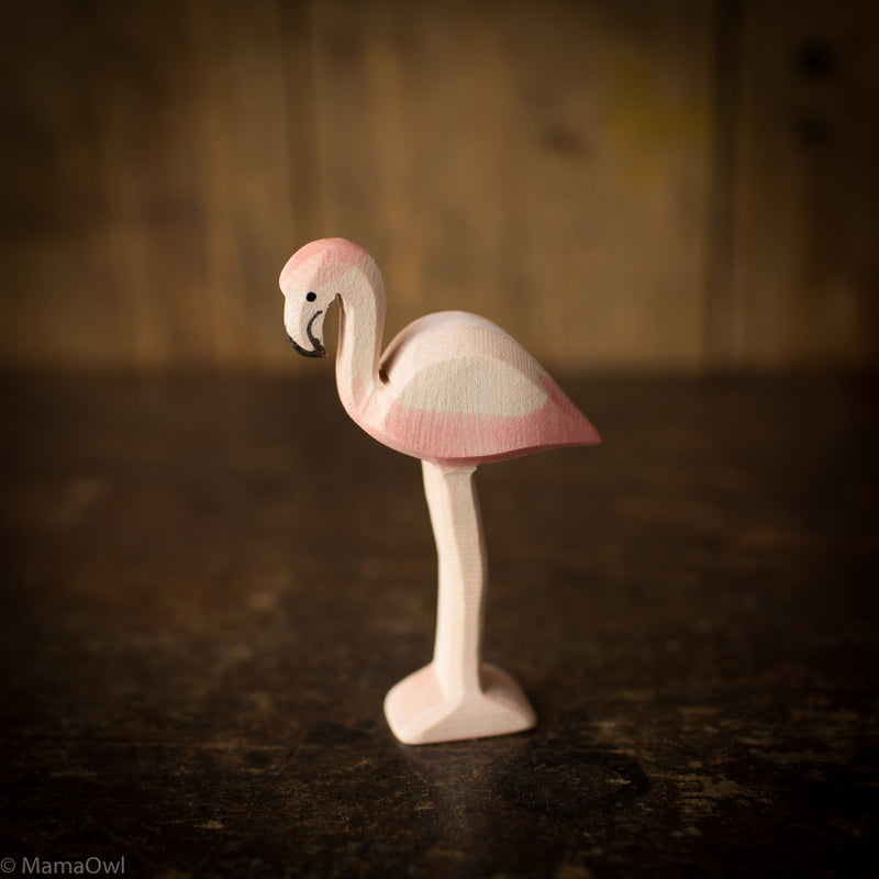 Handcrafted Wooden Flamingo