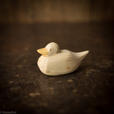 Handcrafted Wooden Duck Swimming