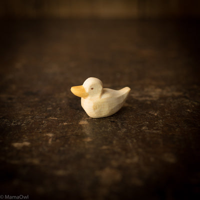 Handcrafted Wooden Duckling Swimming