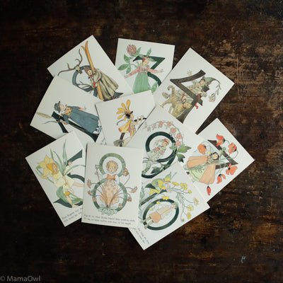 Ottilia Adelborg Set of All Number Postcards