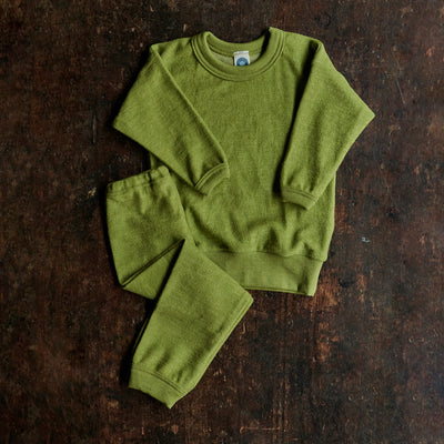 Merino Wool Terry Pyjama Set - Green