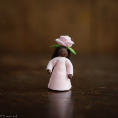 Handmade Wool Flower Fairy - Rose - Black