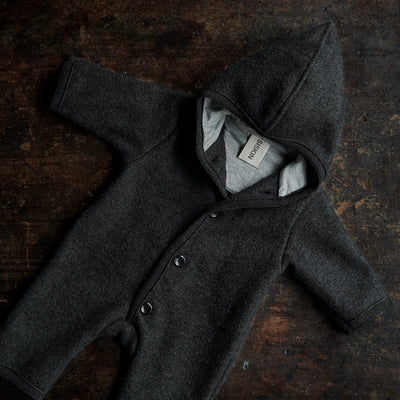 Baby & Kids Boiled Merino Wool Pixie Overall - Anthracite