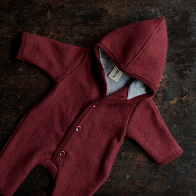 Baby & Kids Boiled Merino Wool Pixie Overall - Bordeaux