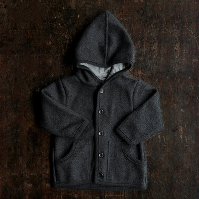 Baby & Kids Boiled Merino Wool Pixie Jacket - Anthracite