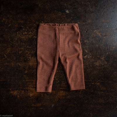 Finch Baby Leggings - Merino Wool & Silk - Rosewood