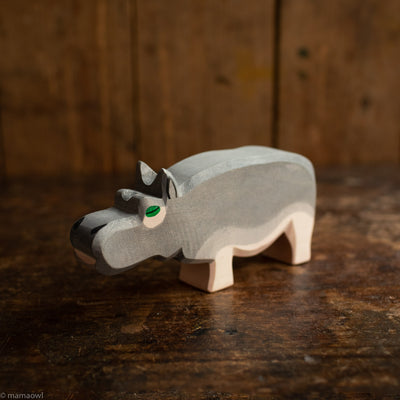 Handcrafted Wooden Hippo