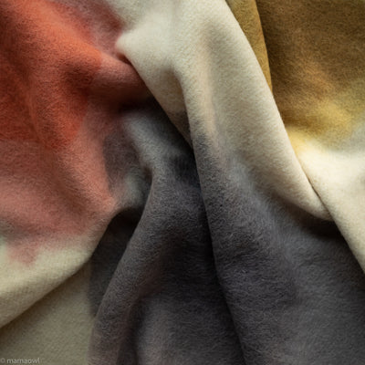 Hand Dyed Wool Wumi Blanket - Grey/Pink/Ochre