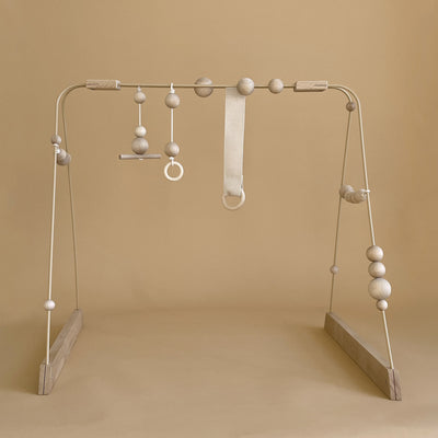 Steel and Wood Baby Gym - Beige