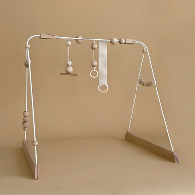 Steel and Wood Baby Gym - White