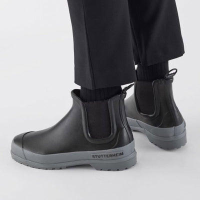 Adults Rubber Rainwalker Boots - Black/Grey