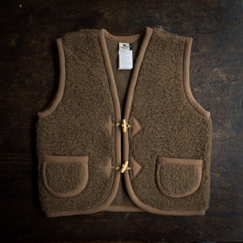 Baby & Kids Wool Teddy Fleece Vest - Bark