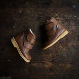 Kids Wool Lined Waterproof Leather Boots - Cognac